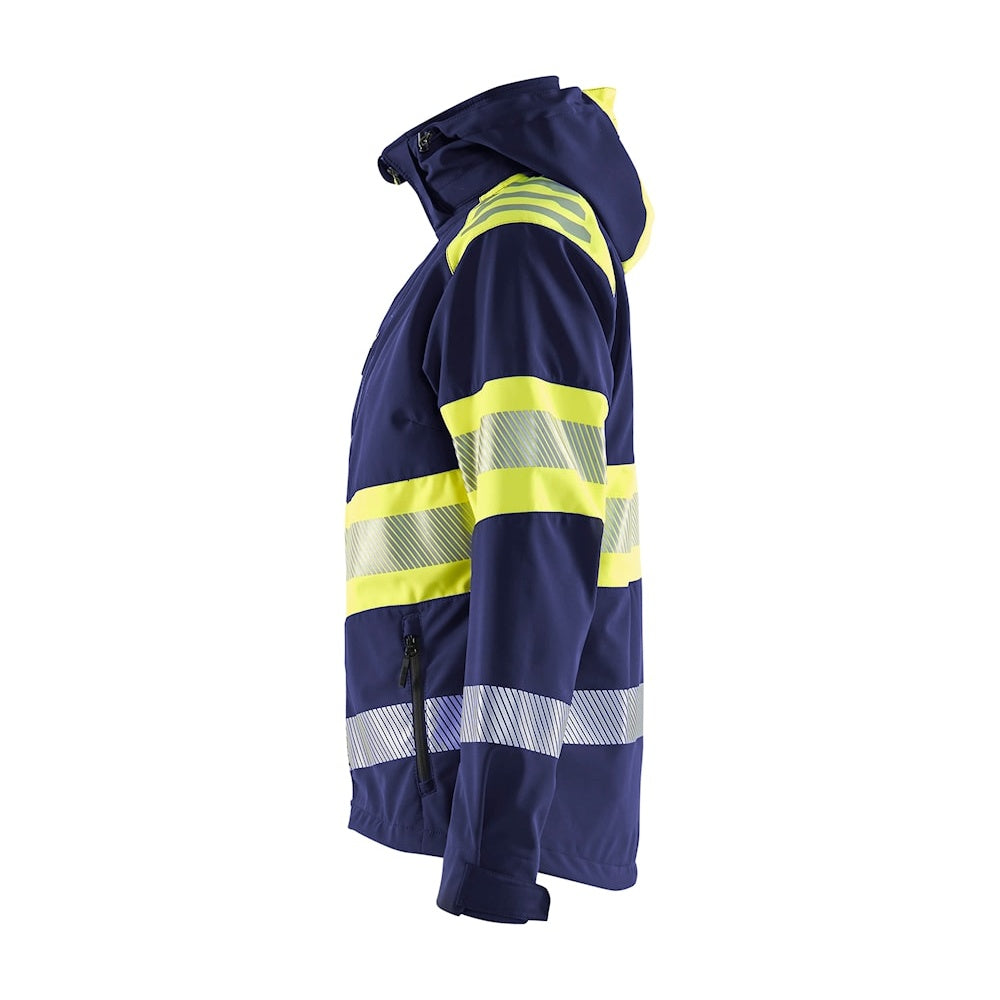 Blaklader Women's Softshell Jacket Hi-Vis 4404 #colour_navy-blue-hi-vis-yellow