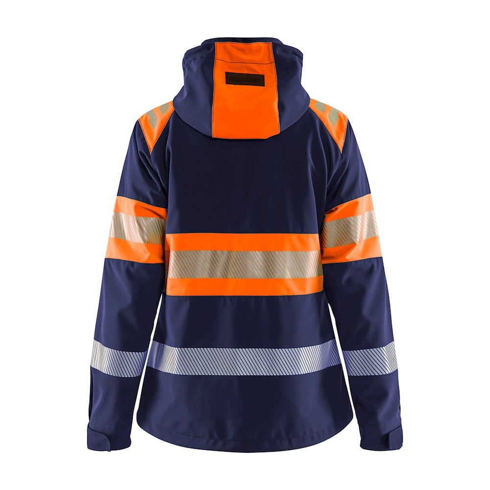 Blaklader Women's Softshell Jacket Hi-Vis 4404 #colour_navy-blue-orange