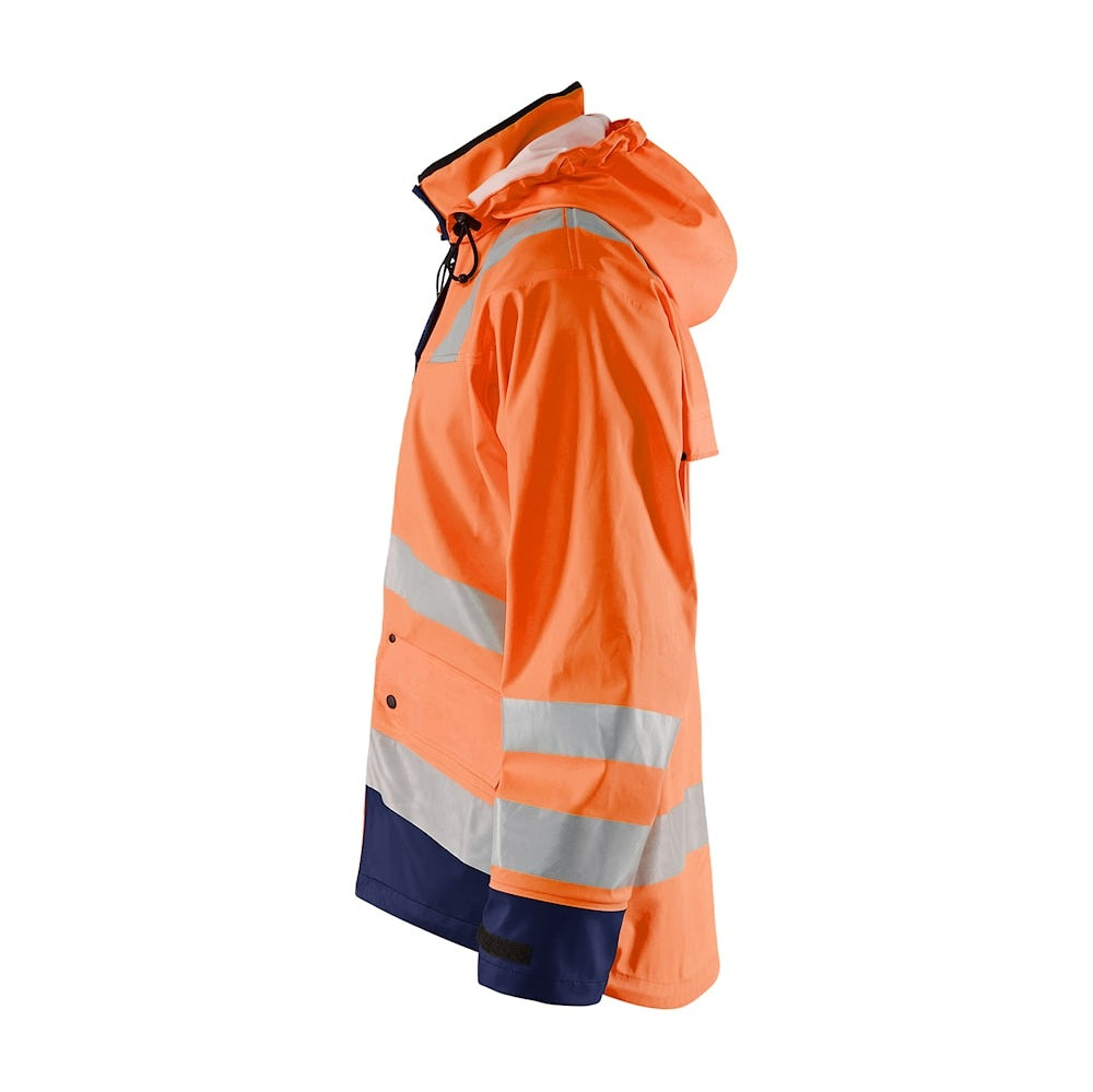 Blaklader Rain Jacket Hi-Vis Level 2 4302 #colour_orange-navy-blue