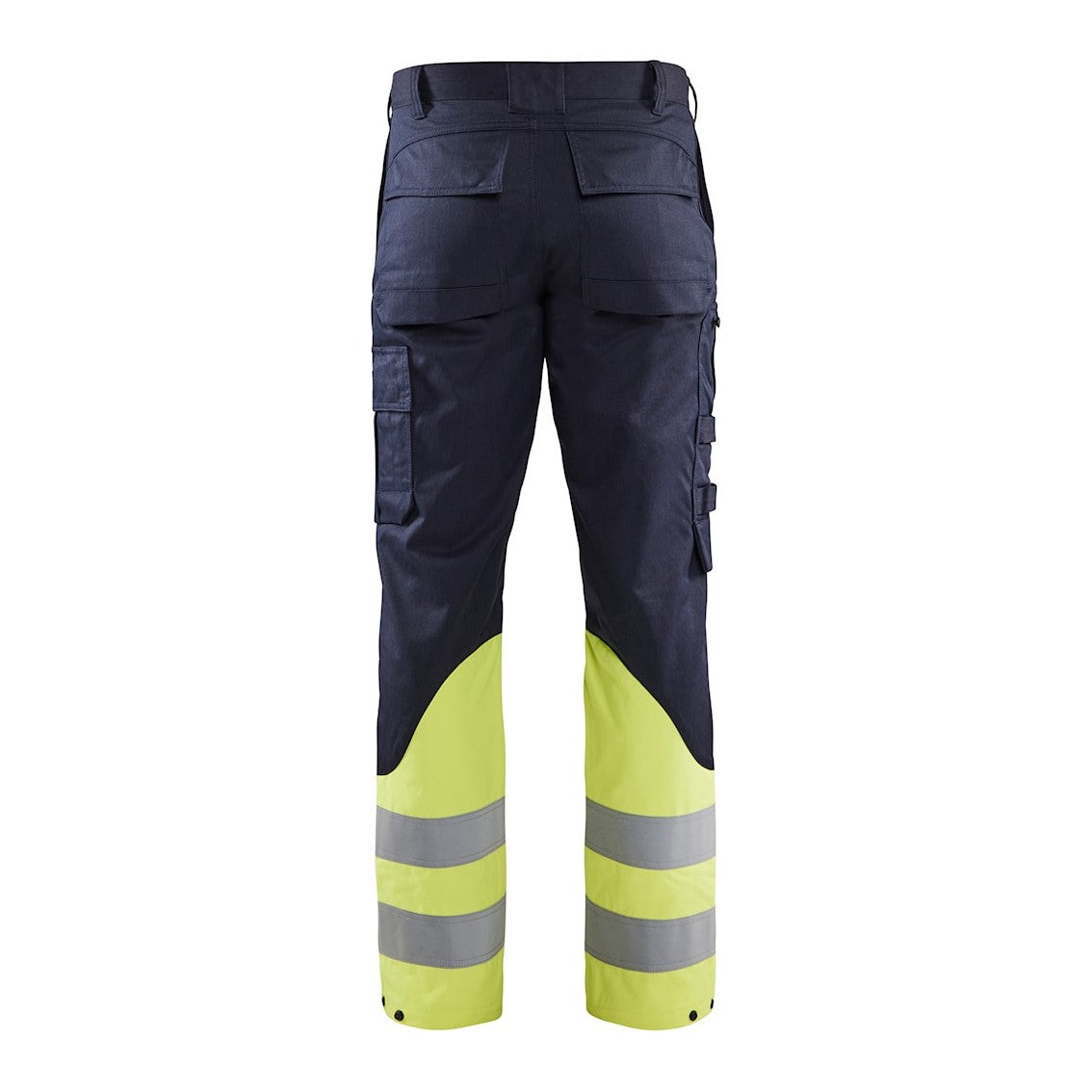 Blaklader Trousers Inherent Steel 1705 #colour_navy-blue-hi-vis-yellow