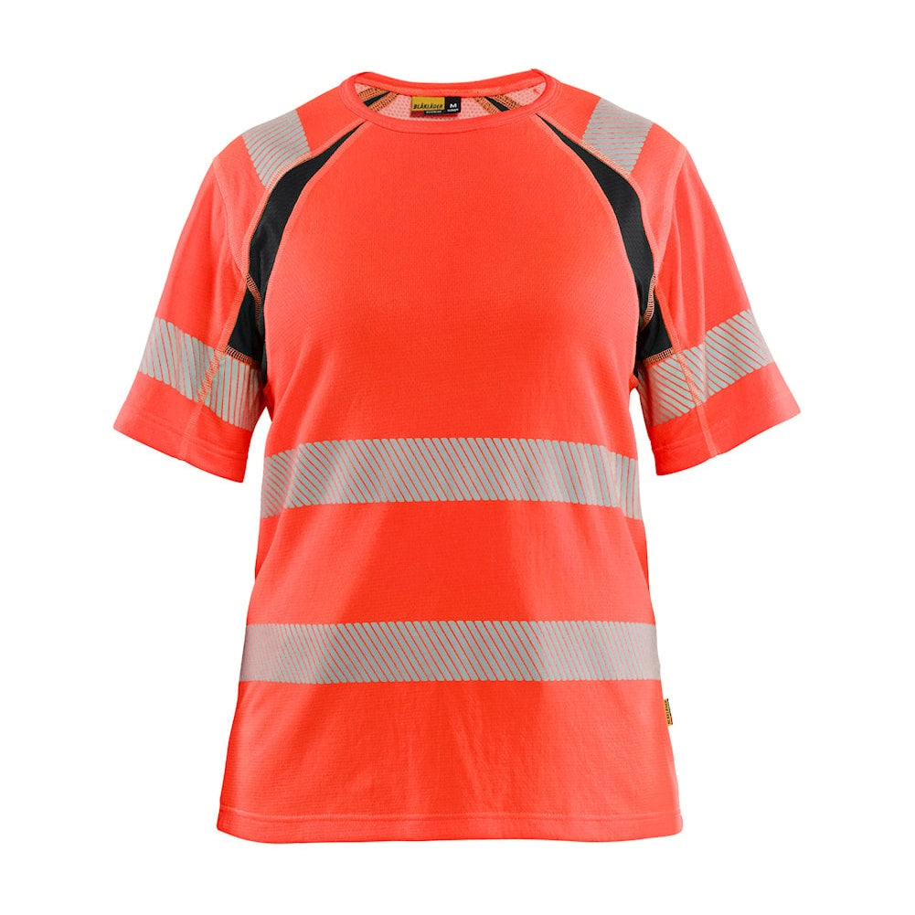 Blaklader T-Shirt Hi-Vis Women 3503 #colour_red-hi-vis-black