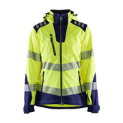 Blaklader Women's Hi-Vis Softshell Jacket 4791 #colour_hi-vis-yellow-navy-blue