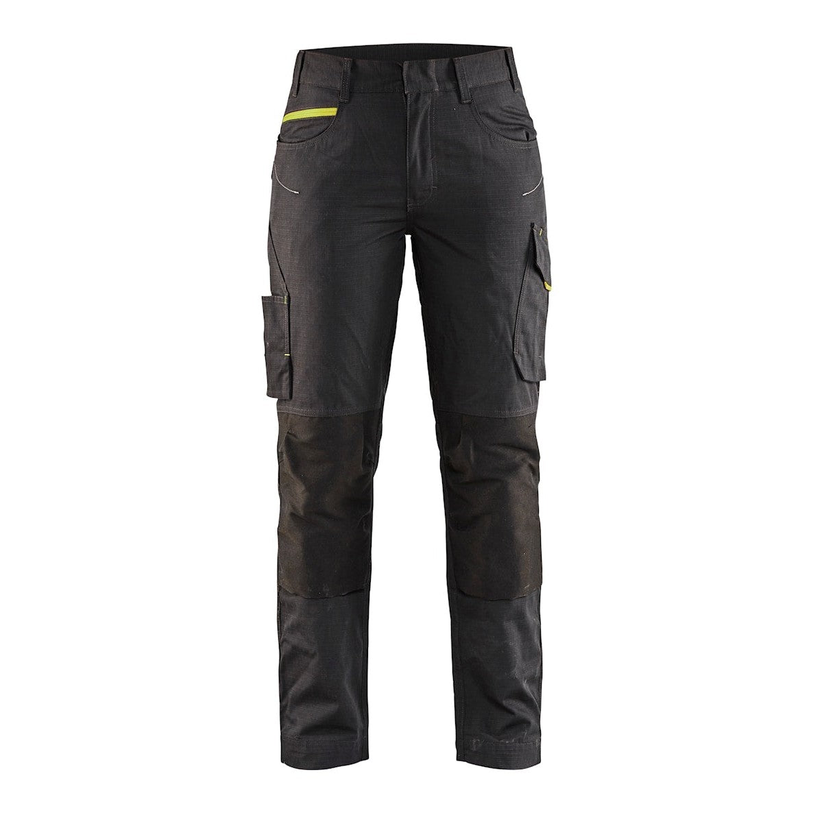 Blaklader Women's Service Trousers with Stretch 7195 #colour_black-hi-vis-yellow