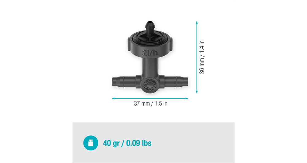 Gardena Inline Drip Head 2 l Pressure Compensate