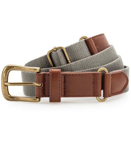 Asquith & Fox Faux Leather And Canvas Belt