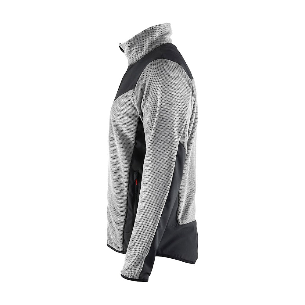 Blaklader Knitted Jacket with Softshell 5942 #colour_grey-melange-black