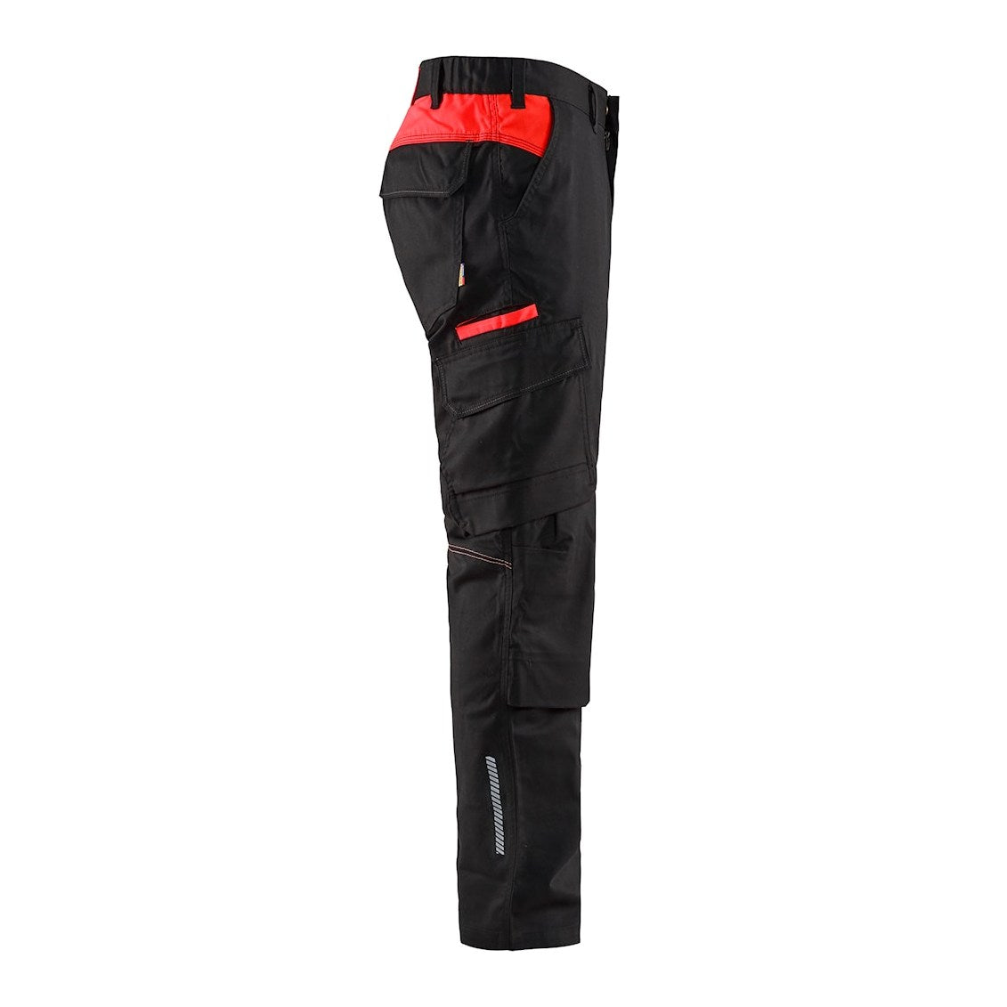 Blaklader Industry Trousers Stretch with Knee Pad Pockets 1448 - Black/Red #colour_black-red