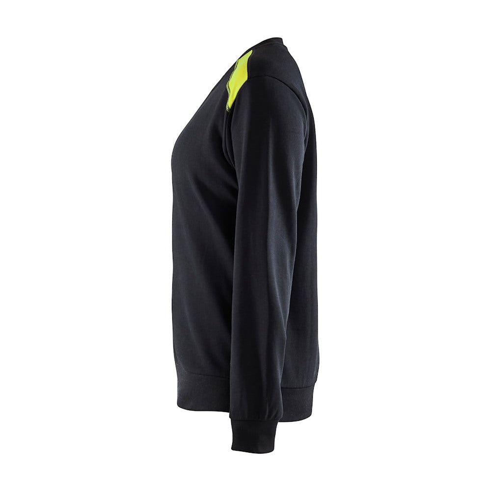 Blaklader Sweatshirt Women 3408 #colour_black-hi-vis-yellow