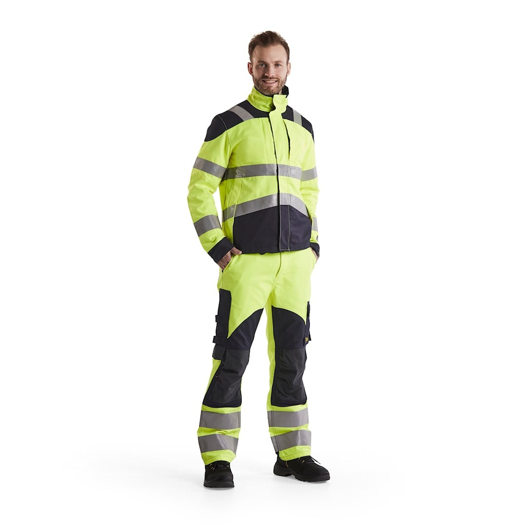 Blaklader Multinorm Inherent Trousers 1588 #colour_hi-vis-yellow-navy-blue