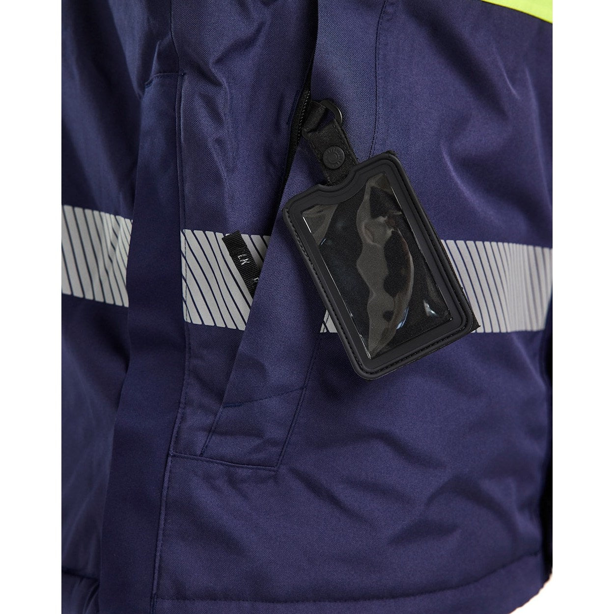 Blaklader Winter Parka Hi-Vis 4485 #colour_navy-blue-hi-vis-yellow