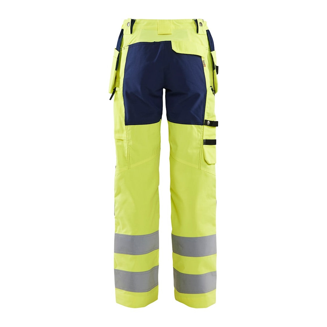 Blaklader Women's Hi-Vis Trousers with Stretch 7163 #colour_hi-vis-yellow-navy-blue