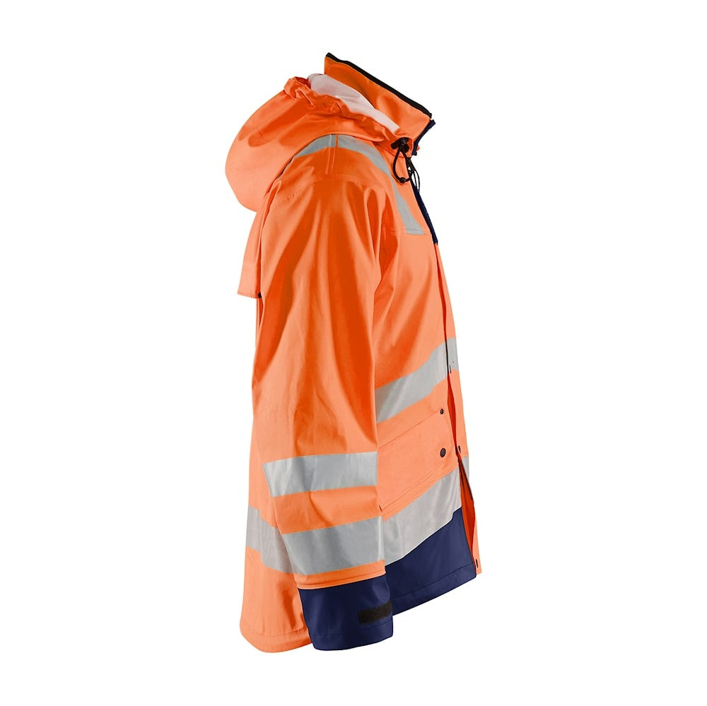 Blaklader Rain Jacket Hi-Vis Level 2 4302 #colour_orange-navy-blue