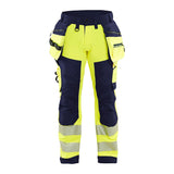 Blaklader Softshell Hi-Vis Trousers 1820 #colour_hi-vis-yellow-navy-blue
