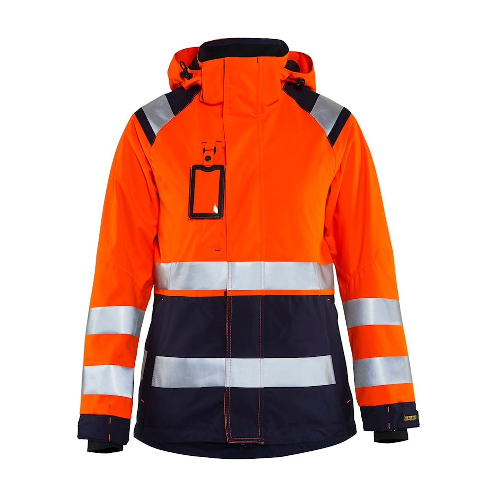 Blaklader Women's Hi-Vis Shell Jacket 4904 #colour_orange-navy-blue