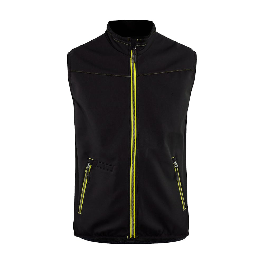 Blaklader Softshell Vest 3850 #colour_black-hi-vis-yellow
