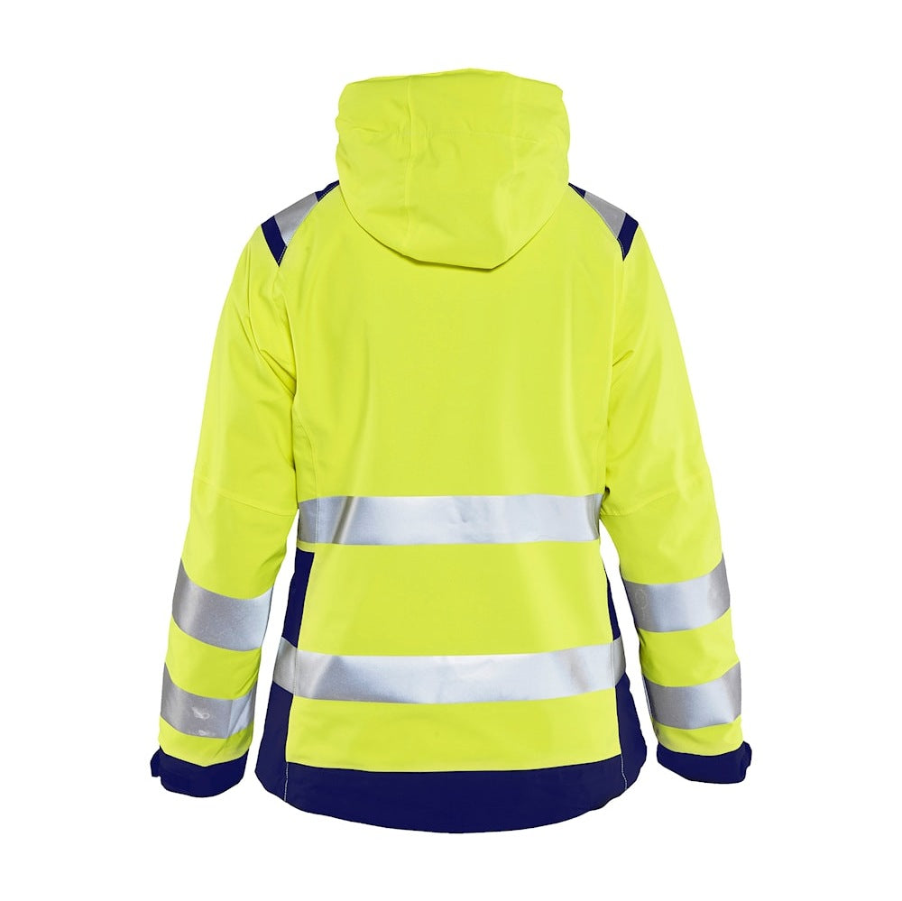 Blaklader Women's Hi-Vis Shell Jacket 4904 #colour_hi-vis-yellow-navy-blue