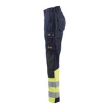 Blaklader Trousers Multinorm Women 7181 #colour_navy-blue-hi-vis-yellow