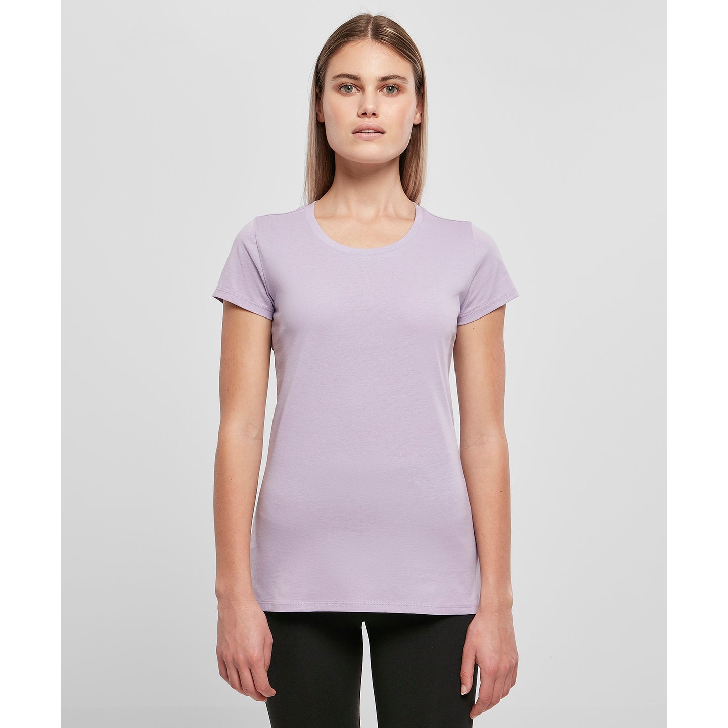 Build Your Brand Basic Women's Basic Tee - Lilac
