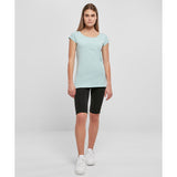 Build Your Brand Basic Women's Wide Neck Tee - Ocean Blue