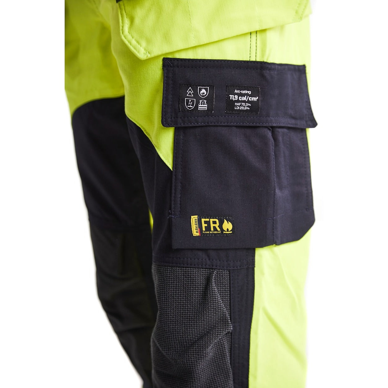 Blaklader Multinorm Inherent Trousers 1589 #colour_hi-vis-yellow-navy-blue