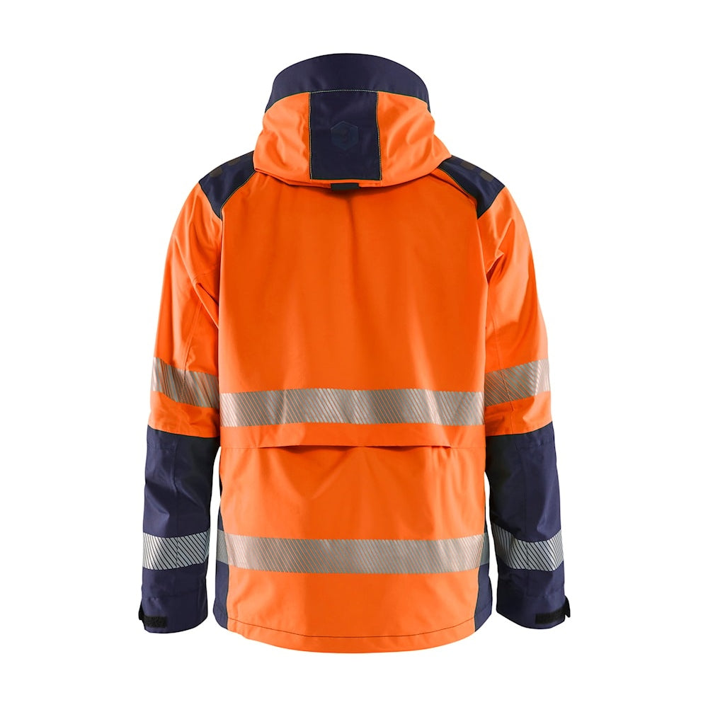Blaklader Shell Jacket Hi-Vis 4435 #colour_orange-navy-blue