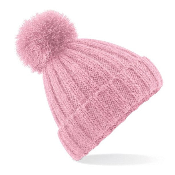 Beechfield Verbier Fur Pop Pom Chunky Beanie