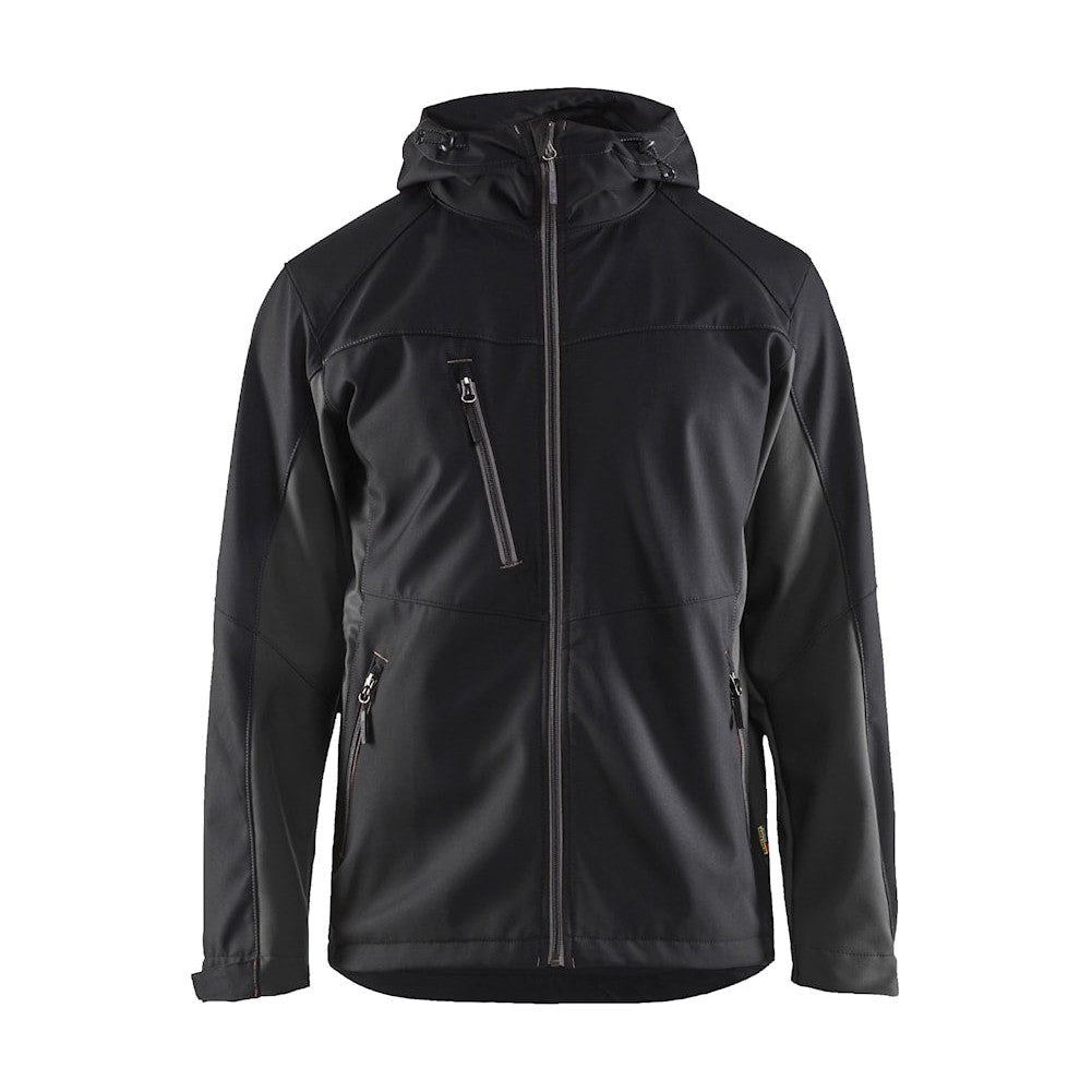 Blaklader Softshell Jacket with Hood 4753 #colour_black-dark-grey