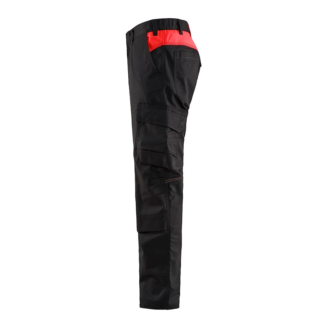 Blaklader Industry Trousers Stretch with Knee Pad Pockets 1448 - Black/Red #colour_black-red