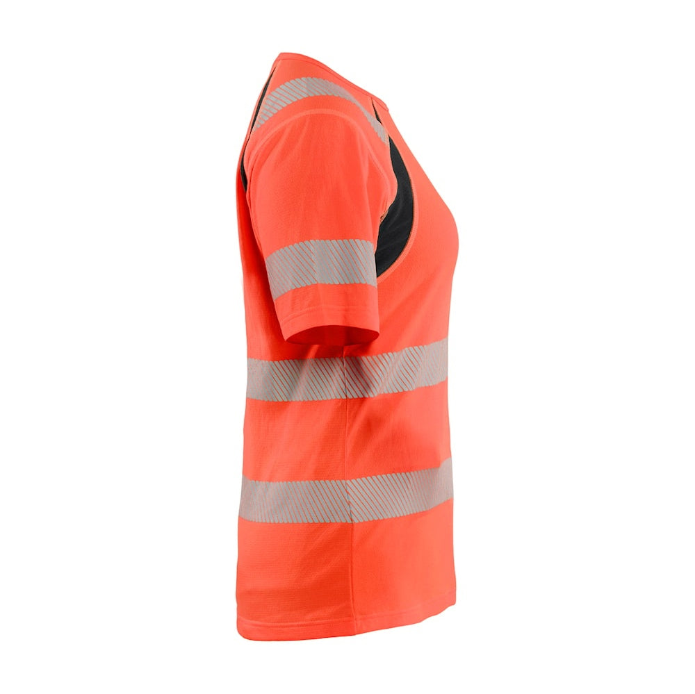 Blaklader T-Shirt Hi-Vis Women 3503 #colour_red-hi-vis-black