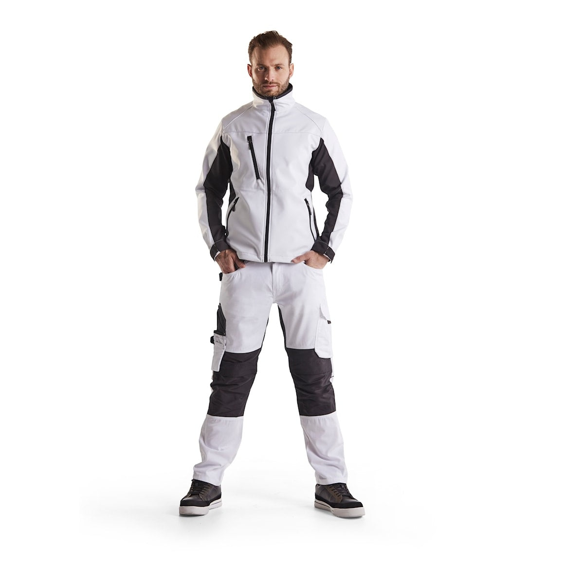 Blaklader Softshell Jacket 4950 #colour_white-dark-grey