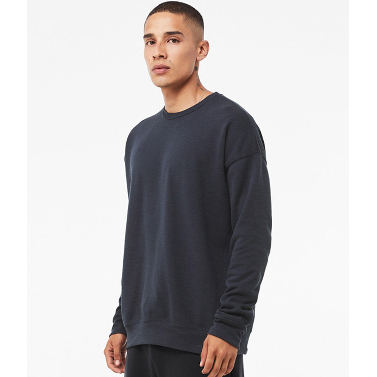 Bella Canvas Unisex Drop Shoulder Fleece - Heather Navy