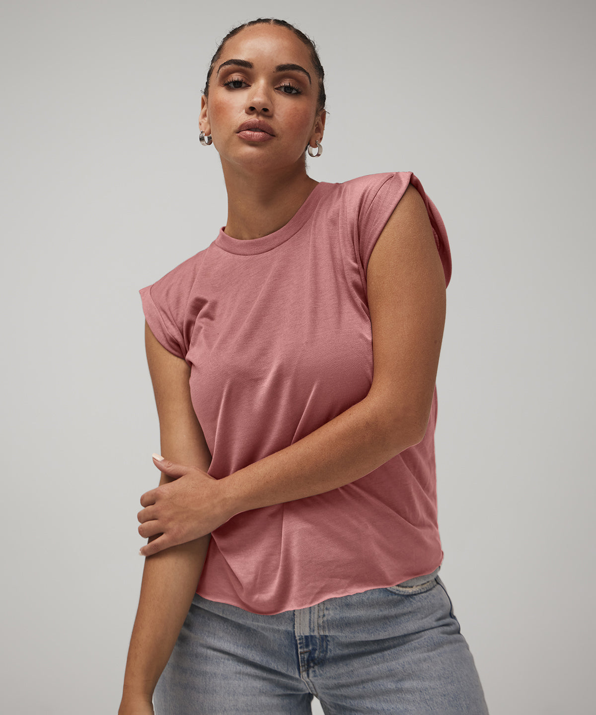 Bella Canvas Women's Flowy Muscle Tee With Rolled Cuff