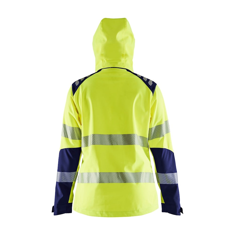 Blaklader Women's Hi-Vis Softshell Jacket 4791 #colour_hi-vis-yellow-navy-blue