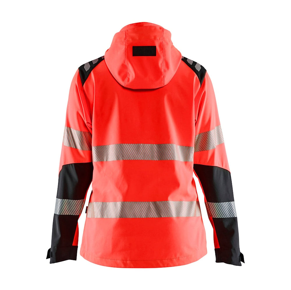 Blaklader Women's Hi-Vis Softshell Jacket 4791 #colour_red-hi-vis-black