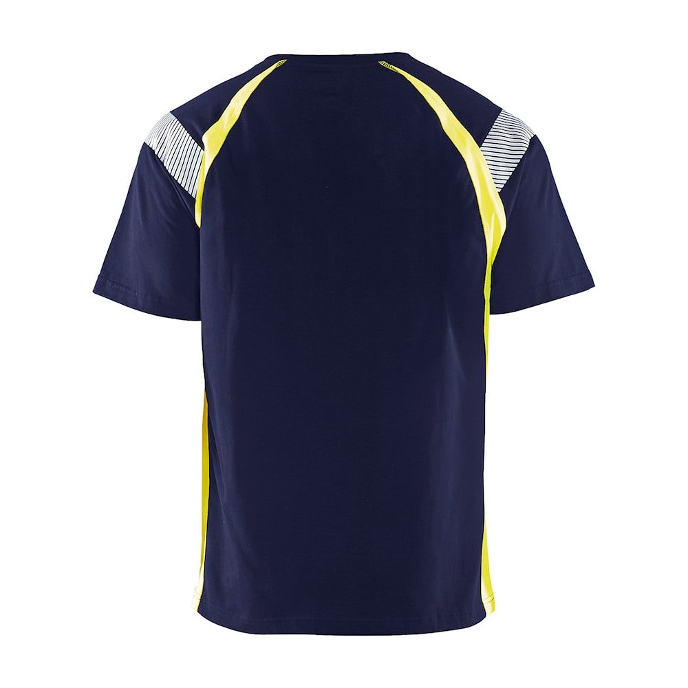 Blaklader T-Shirt 3332 #colour_navy-blue-hi-vis-yellow