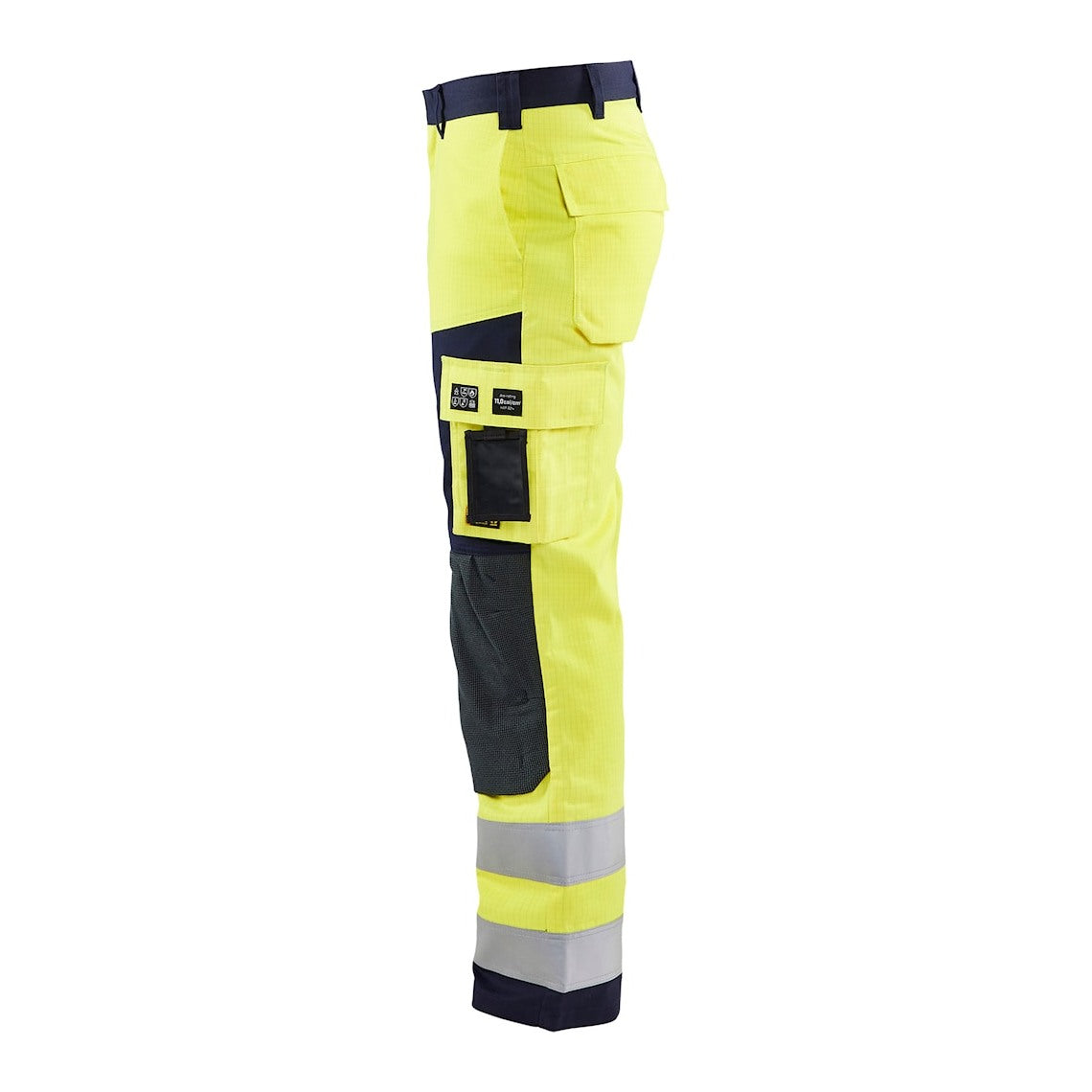 Blaklader Multinorm Craftsman Trousers 1578 #colour_hi-vis-yellow-navy-blue