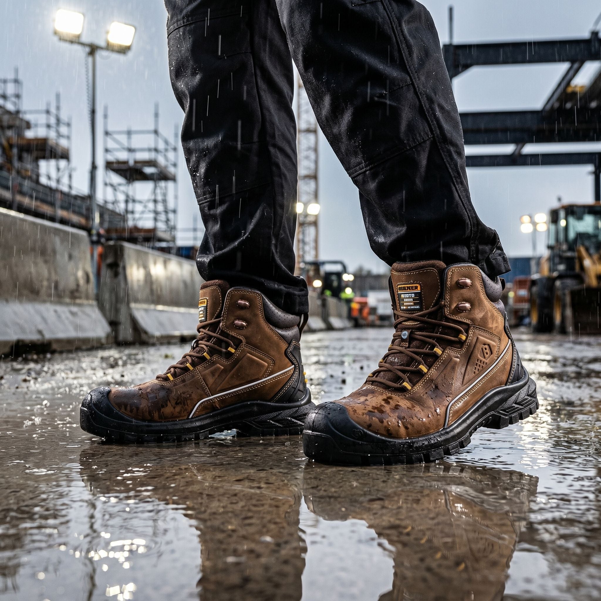 BSH016 Buckshot Safety Lace Boot - Dark Brown Leather