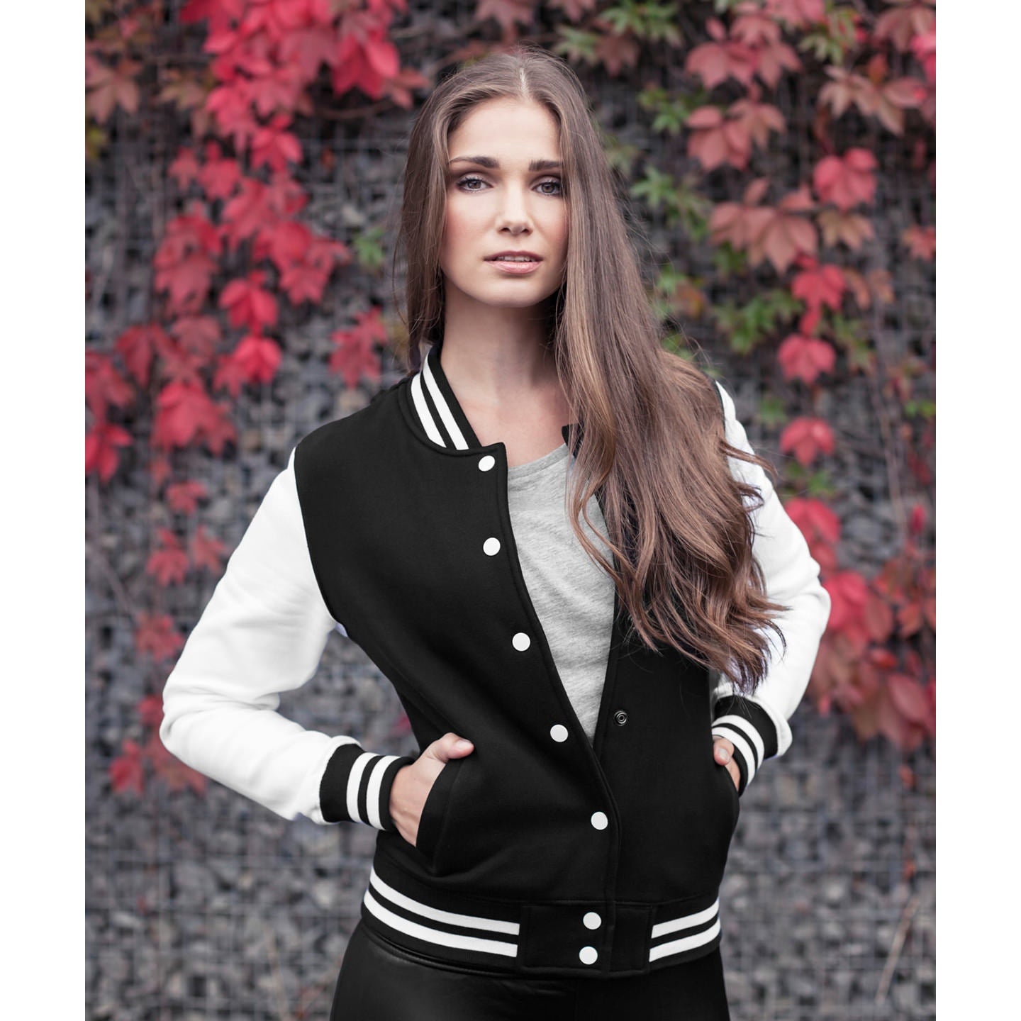 Build Your Brand Women's Sweat College Jacket