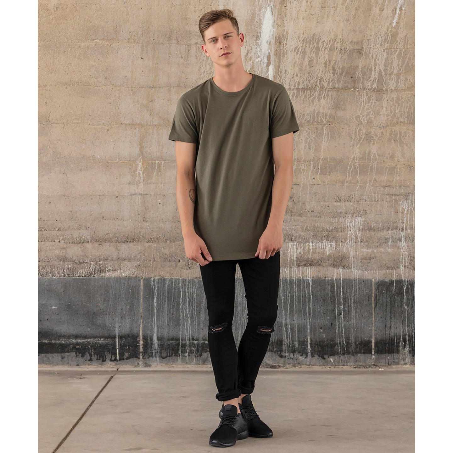 Build Your Brand Shaped Long Tee