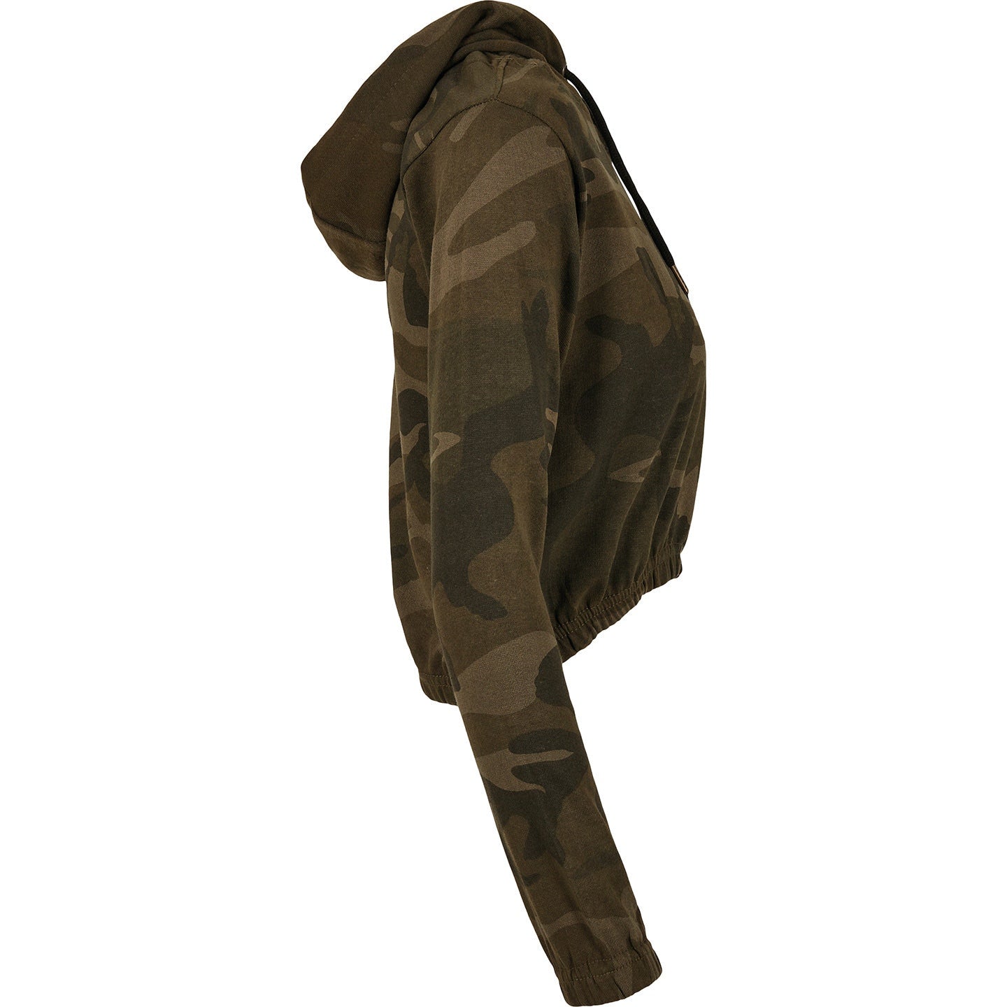 Build Your Brand Women's Camo Cropped Hoodie