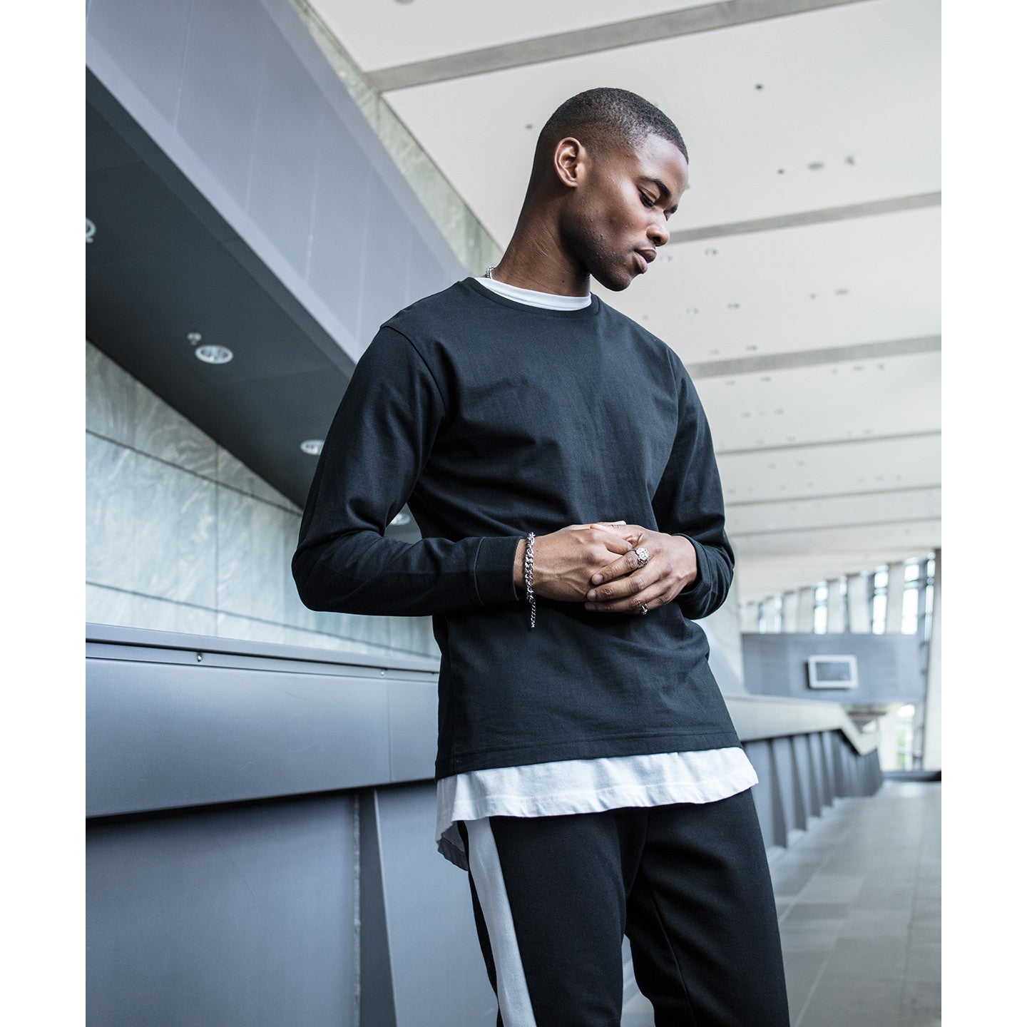 Build Your Brand Long Sleeve With Cuff Rib