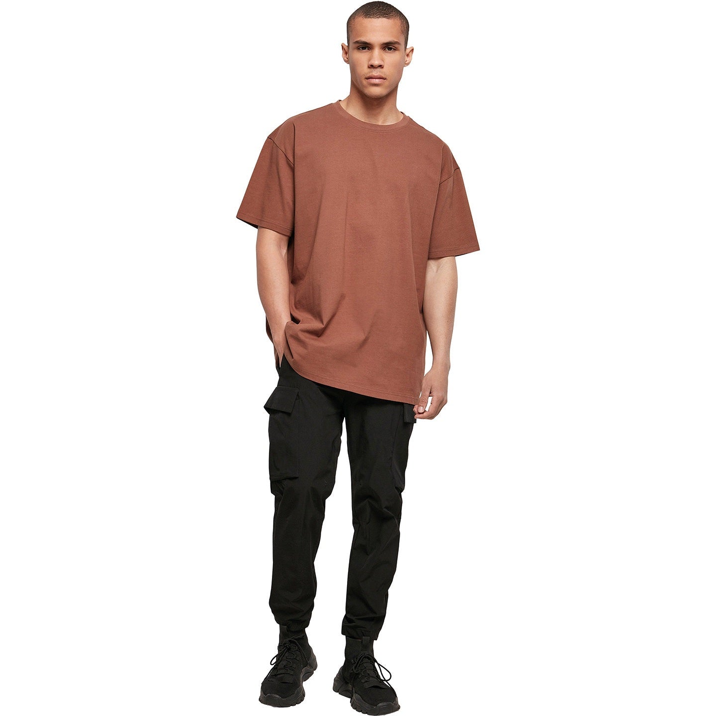 Build Your Brand Heavy Oversized Tee - Bark