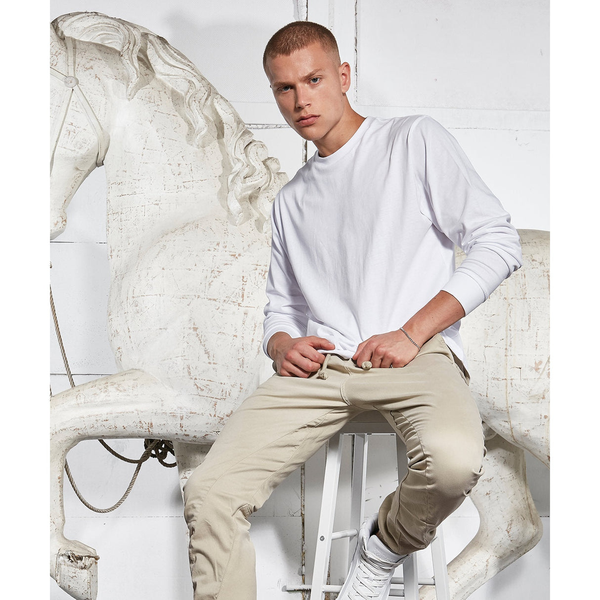 Build Your Brand Organic Long Sleeve With Cuff Rib