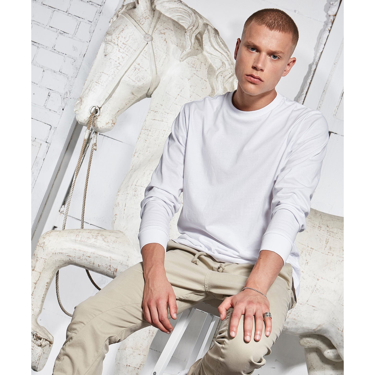 Build Your Brand Organic Long Sleeve With Cuff Rib