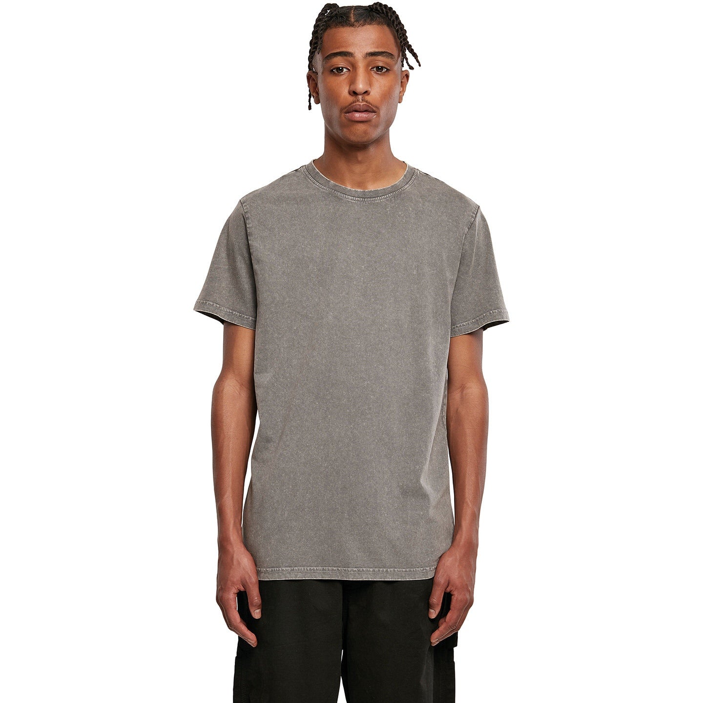 Build Your Brand Acid Washed Round Neck Tee
