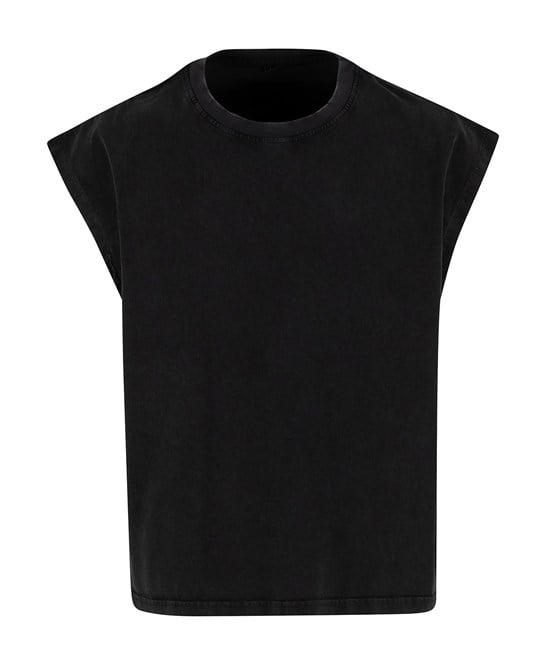 Build Your Brand BY436 Vintage Cropped Heavy Sleeveless Tee