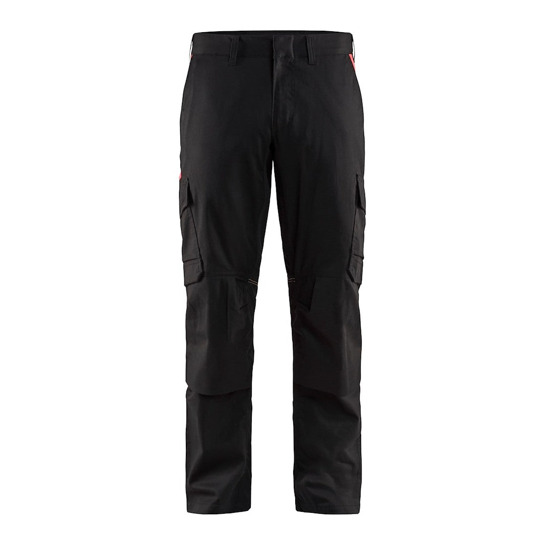 Blaklader Industry Trousers Stretch with Knee Pad Pockets 1448 - Black/Red #colour_black-red
