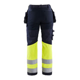 Blaklader Trousers Multinorm Inherent with Stretch Women 7185 #colour_navy-blue-hi-vis-yellow