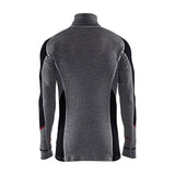 Blaklader Underwear Zip-Neck Top Xwarm, 100% Merino 4699 #colour_mid-grey-black