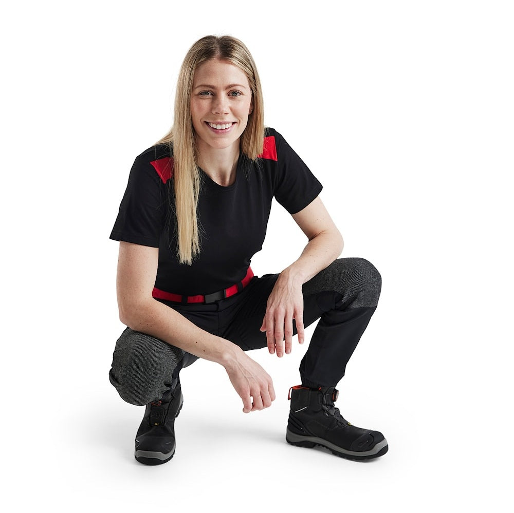Blaklader Ladies 4-Way Stretch Service Trousers 7122 #colour_black-red